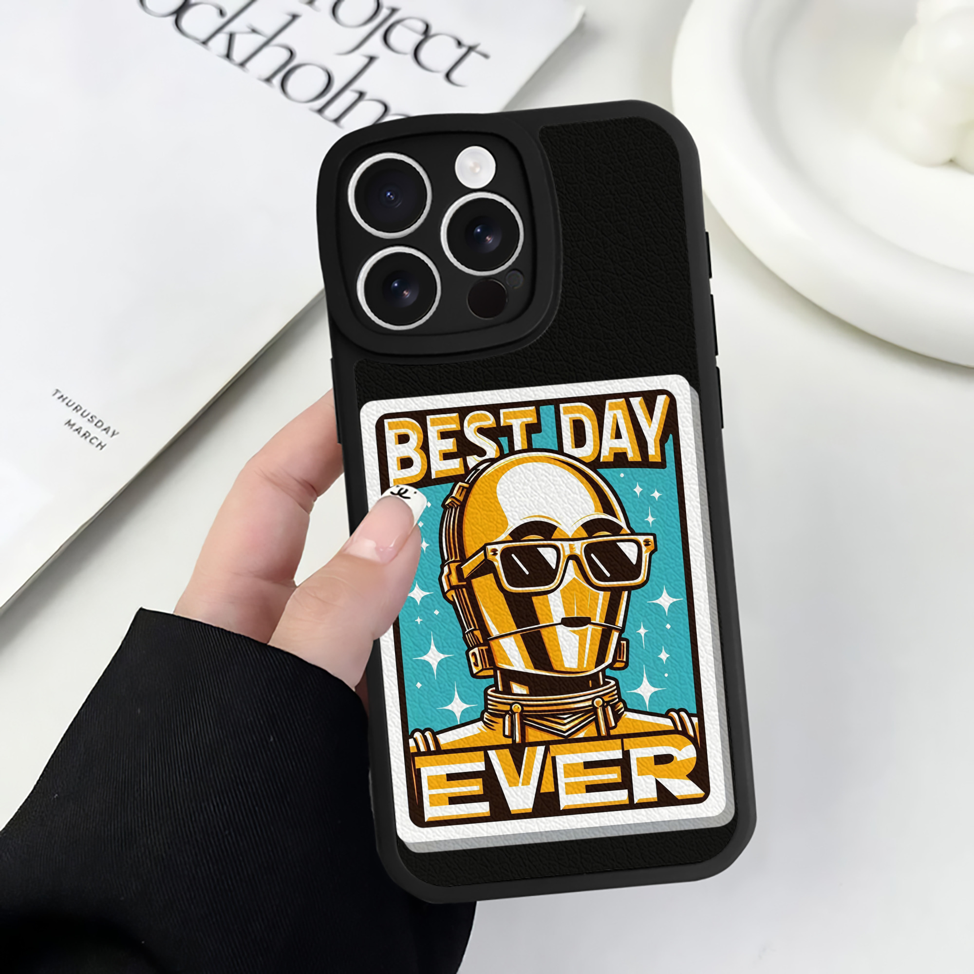 （画像用） スター・ウォーズ Star Wars 【iPhone 16シリーズ対応】シリコンスマホケース（レザー調） 材質：シリコン
